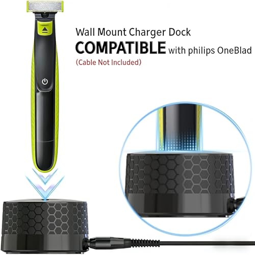 Wall Mount Charger Dock/Shaver Holder Compatible with Philips OneBlade (Cable Not Included)