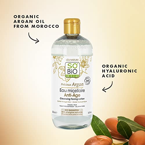 So'Bio ?tic Pr?cieux Argan Cosmebio Cleansing Toning Lotion, 500 ml, 1334516