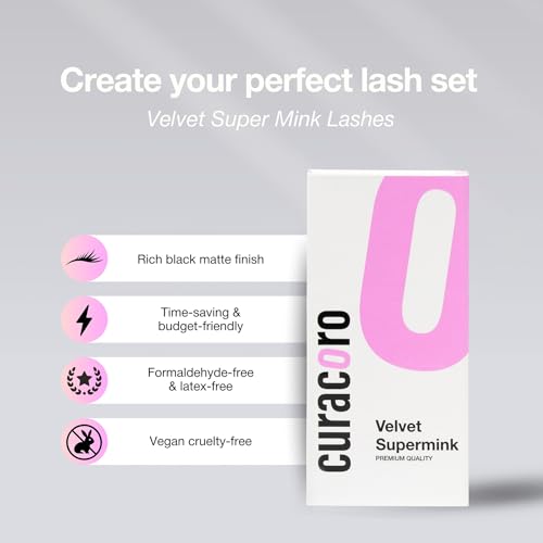 Curacoro Super Mink Eyelashes Extensions, 0.03 CC Curl 11mm Length Silk Eyelashes, Individual Eyelash Extensions