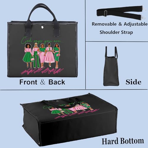 WZMPA Sorority Sisters Cosmetic Makeup Bag Pink and Green Gift God Says You Are Sorority Makeup Zipper Pouch Bag Greek Sorority Paraphernalia (God Says AK TB-BL)