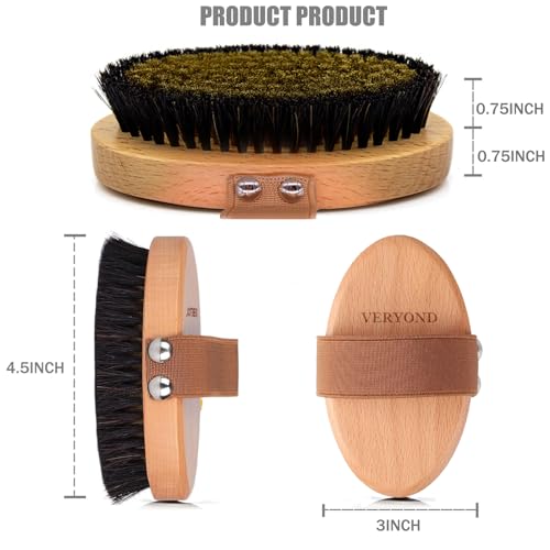 Copper Dry Brushing Body Brush with Ion Charged Bristles Dry Brush for Lymphatic Drainage, Exfoliating Body Brushs,Reduce Stress (L)