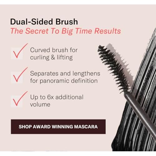 The Lip Bar | Big Timer Volumizing Mascara | Lifts and Nourishes Lashes | Best of Beauty Award Winner | Black
