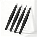 Bestac Professional Tweezer Kit - For Eyebrows, Facial Hair & Splinter Removal - High-Precision Stainless Steel Ingrown Hair Tweezers (Black)