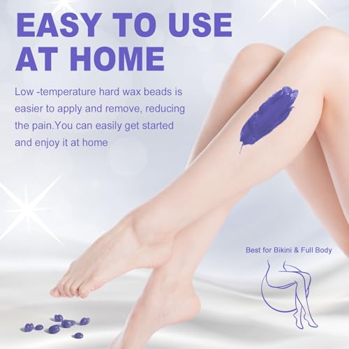 Professional Bulk Hard Wax Beads ? 5LB (80oz) Jumbo Refill for Hair Removal, Purple Stripless Hard Wax for Coarse Hair, Brazilian, Bikini, Face & Body, Lavender Purple