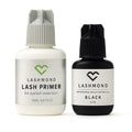 Eyelash Extension Glue & Primer Set ? Professional Black Lash Adhesive (10ml, 2-3s Drying, 6-8 Weeks Retention) + Lash Primer (15ml) for Lash Artists & Beginners