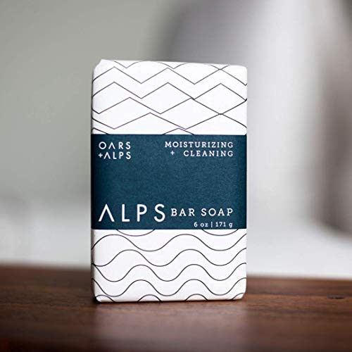 Oars + Alps Exfoliating & Moisturizing Bar Soap for Men, Deep Cleaning Soap, Clean Ingredients, All Skin Types, Shea Butter, Jojoba Oil, 6pk