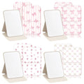 Geelin 12 Pcs Compact Mirror Bulk Mini Pocket Mirrors for Women Travel Folding Mirror Portable Hand Mirrors for Party Gift Camping Office Home(Pink Bow)