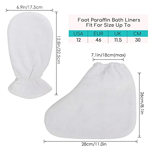 Paraffin Bath Mitts Liners, Segbeauty Snug Elastic Opening Paraffin Wax Glove and Bootie with Double Terry Clothes, Hand and Foot Bags for Thermal thera-py SPA treat-ment Paraffin Machine
