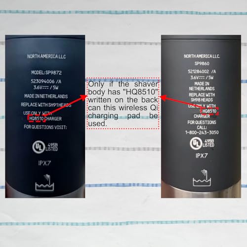 Qi Charging pad HQ8510 Compatible with Electric Shaver SP9860/SP9861/SP9863/SP9870/SP9873/SP9886/SP9888/SP9890