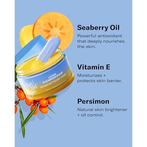 Then I Met You Living Cleansing Balm, Makeup Remover, Cleansing Oil, Face Cleanser, Melts Makeup & Sunscreen, Non-Stripping Zero Residue Oil Cleanser, First-Step Clean Vegan Korean Skincare