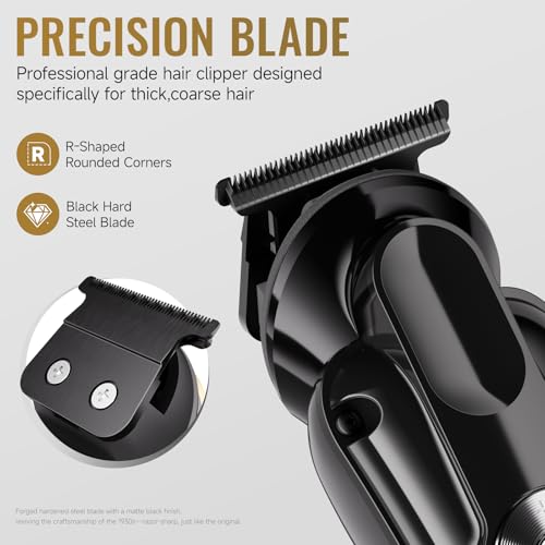 Professional Beard Trimmer for Men - Zero Gapped T-Blade Hair Trimmer,Cordless Hair Clippers,Precision Edgers Barber Clippers for Hair Cutting & Grooming with LED Display,3 Guide Combs