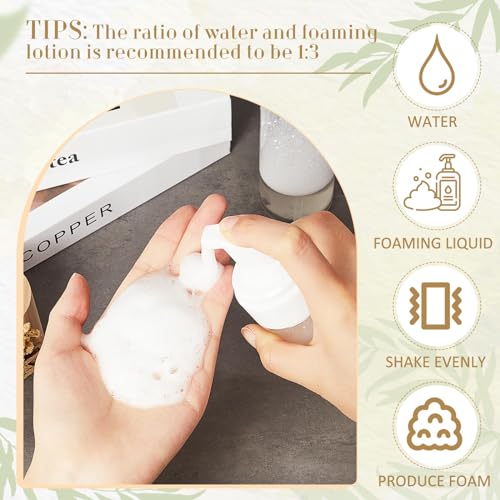Havawish 12 Pcs Foaming Spray Bottle Transparent Empty Foaming Pump Dispenser Refillable Plastic Portable Bottle for Travel Hand Soap, Lash Cleanser (7 Oz/ 200 ml)