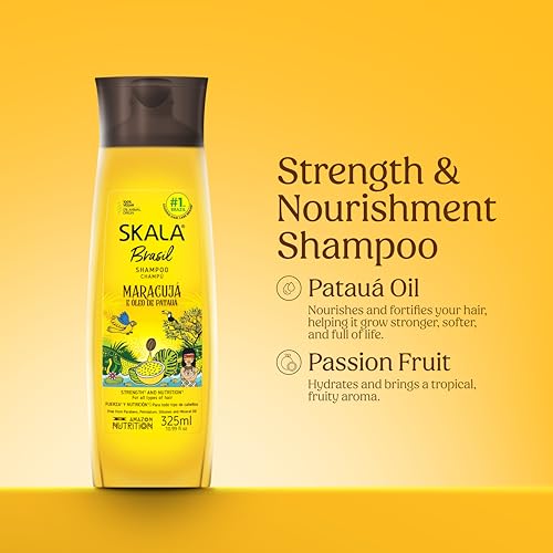 SKALA Brasil Shampoo Maracuj? & Patau? Oil 10.99 fl oz ? Strength & Nutrition for All Hair Types ? Sulfate-Free, Vegan, No Parabens or Silicones