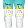 Coppertone Oil Free + Shine Control Sunscreen Face Lotion SPF 45,Lightweight Sunscreen for All Skin Tones,Won't Clog Pores,Fragrance Free,2.5 Fl Oz Tube,(Pack of 2)