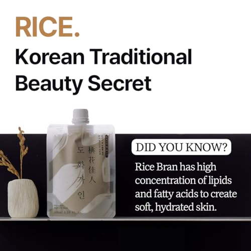 White Rice Wash off Facial Mask l Daily Skincare Essential Korean Skin Care Produced from Domestically Harvested Ingredients, Gentle Hydrating & Soothing l 3.38 fl. Oz