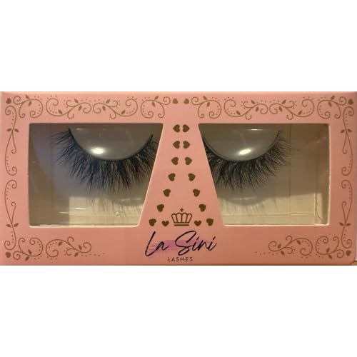 La Sini ANGEL 9mm Lashes - Natural Mink - Light, airy and graceful - Lightweight, Reusable False Eyelashes with Flexible Band, Natural Volume for Glamorous Eye Look, 1 Pair