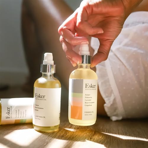 ESKER Firming Body Oil: Firms, Tightens, and Softens Skin with Natural Plant-Based Ingredients, Designed to Balance Energy and Promote Circulation, Fast-Absorbing and Non-Greasy - 2 oz.