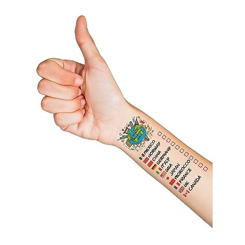 Drinking Around The World - Pack Of 4 Tattoo - Perfect For Trip To Epcot