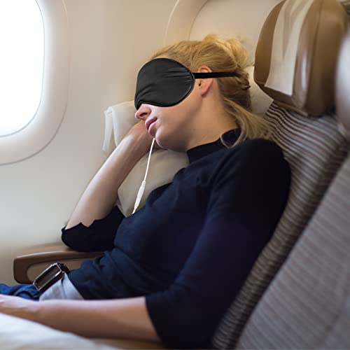 2 Pieces Silk Heated Eye Mask for Dry Eyes USB Steam Warm Compress for Puffy Eyes Adjustable Temp Sleep Eye Mask for Dry Eye, Chalazion, Blepharitis, Stye (Black, Grey)