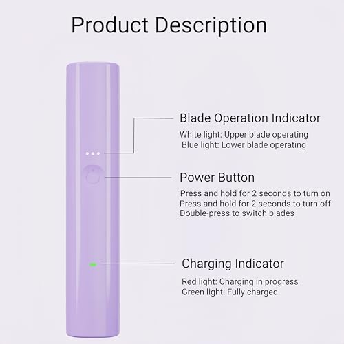 Bikini Trimmer for Women Electric Razors for Women Electric Shaver Female 2-in-1 Bikini Razor for Pubic Hair, Private Area, Legs, Face, Body Hair, Waterproof, Dual Head, Rechargeable (Purple)