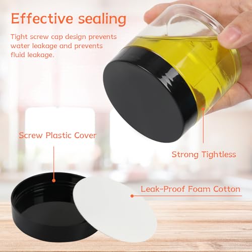 40 Pack 6 OZ Plastic Jars with Lids, Empty Round Clear Slime Cosmetic Container with Labels, Leakproof Multi-use Refillable Storage Jar for Beauty Products, Samples, Travel, Food