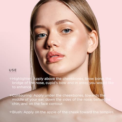 Mon R?ve 3-in-1 Contour Palette Powder ? Highlighter, Blush & Contour Makeup Palette ? Parabens-Free & Vegan Mineral Makeup Face Sculpting Kit for Light & Dark (03 Deep)
