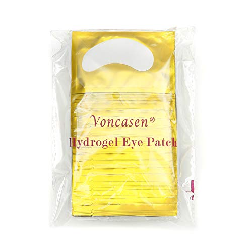 100 Pairs Set Under Eye Pads, Comfy and Cool Under Eye Patches Gel Pad for Eyelash Extensions Eye Mask Beauty Tool (Gold)