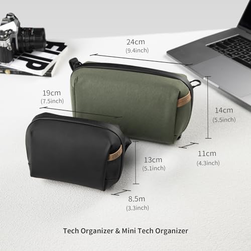 PGYTECH Wash Pouch Toiletry Bag Mini Tech Accessories Pouch Electronics Organizer Bag, Black