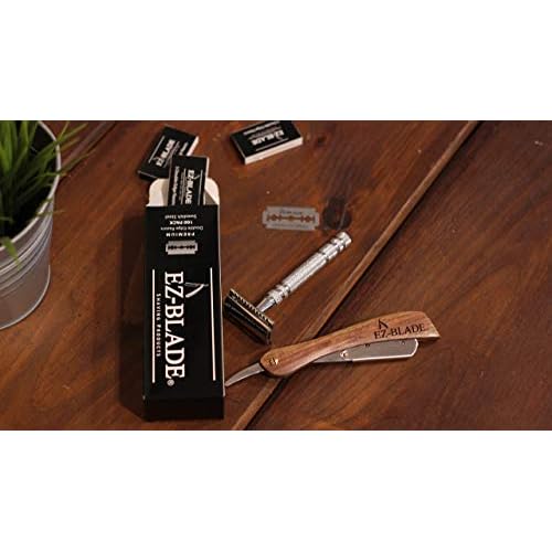 EZ BLADE Double Edge Razor Blades. 100 Count For Straight Razor Or Safety Razor