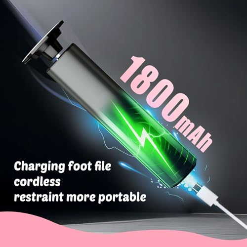 Electric Foot Callus Remover, 9-Speed for Dead Skin, Aluminum Alloy, Nano Glass Disc, Type-C Rechargeable, Replacement Discs, Storage Case ? Spa Pedicure, Relaxing Self-Care (Gunmetal)