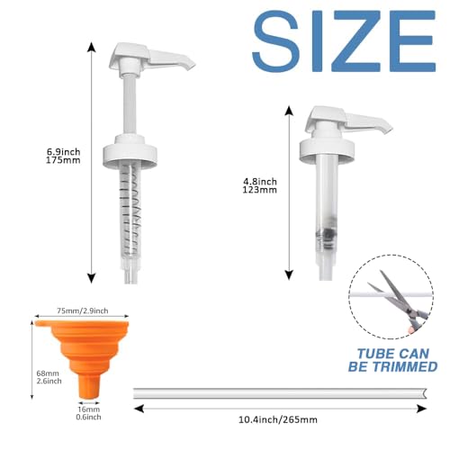 AMORIX 12PCS Gallon Jug Pump Dispenser Replacement White Lotion Dispensing Pump Top 38/400 Fits 1 Gallon Jugs for 64oz 128oz Containers Hand Sanitizer Shampoo Bottles, Plus Funnel