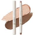 exmiloo Eyeshadow Stick - 2-in-1 Dual-Ended Cream Eye Shadow Stick - Shimmer &Matte Eye Shadow for Women Girls, Long-Lasting, Waterproof, Crease-Proof (Taupe Twilight)
