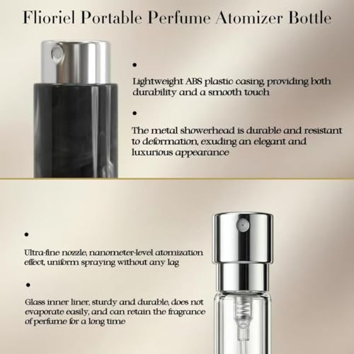 3Pcs Marble Travel Perfume Atomizer Refillable, 10ML Portable Cologne Travel Bottle, Refillable Cologne Sprayer Set with Syringe, Funnel & Greeting Card