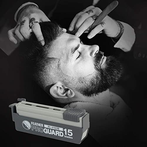 Feather Artist Club ProGuard Razor Blades - (3 Pack of 15) - Single Straight Edge Razor Blades with Guard Refills for Shaving - For Men & Barbers