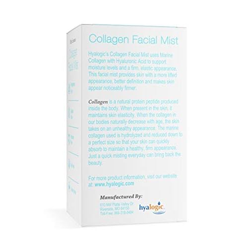 Hyaluronic Acid Collagen Facial Mist?Moisturizer Spray, Non-greasy Hydrating Primer & Makeup Setting Spray ? Dye, Fragrance, & Cruelty-Free (2 oz)