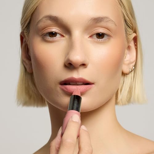 p?rlisse Velvet Crush Long Lasting Lipstick - Matte Finish Hydrating Lipstick - Enriched with Bakuchiol, Mango Seed & Shea Butter to Soften & Smooth Lips - Pinky Nude (0.12 oz)
