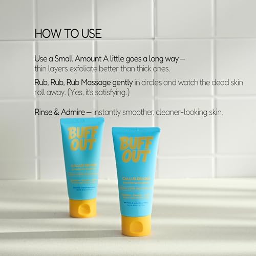 BUFFOUT Callus Eraser Exfoliating Gel ? Body Care Exfoliator Scrub & Exfoliant for Feet, Heels, Elbows & Knees ? Dead Skin Care with Perlite & Apricot Seed Powder