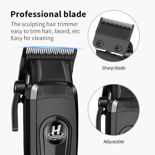 Professional Hair Clippers for Men 11500 RPM Barber Clippers Cordless with LED Display, 2000mAh Battery 150 Mins Runtime, DLC Blade, Charging Base & 8 Guide Combs Haircut Kit,HN-280
