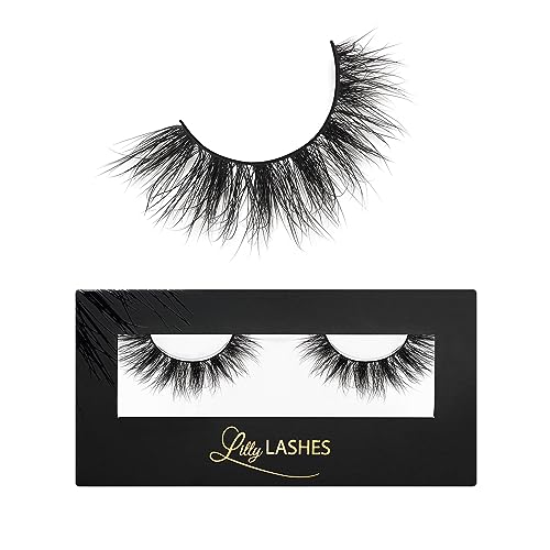 Lilly Lashes Rome 3D Mink Lashes, Mink Eyelashes, The Original Lilly Lash For Wispy & Natural Look, Reusable Eyelashes up to 25x, Fluffy Lashes, Strip Lashes, Lash Glue not Included