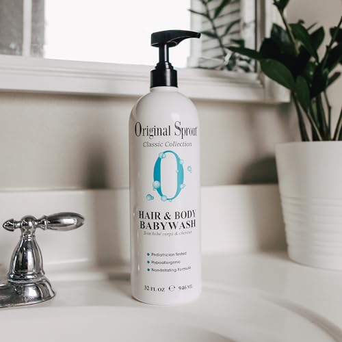 Original Sprout Baby Shampoo and Body Wash, Hypoallergenic Formula with Organic Calendula & Rosemary for Sensitive Hair & Skin, 32 oz. Bottle