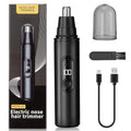 SUERBEATY Nose Hair Trimmer for Men Rechargeable, Electric Nose and Ear Hair Trimmer, Professional Nose Clipper, LED Display, Waterproof, Portable Travel Size, Painless, Black