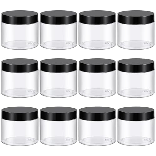 48 Pack 6 Oz Plastic Container Jars with Lids BPA Free, Empty Round Clear Cosmetic Containers Plastic Slime Jars for Lotion, Cream, Ointments, Body Butter, Makeup, Travel Storage