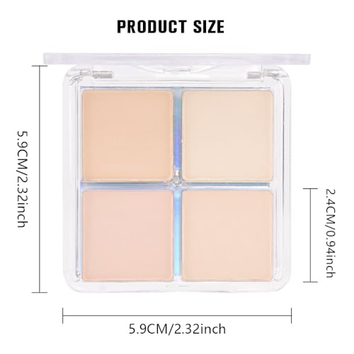4 Colors Light Beige Nude Pink Ivory White Eye Shadow Powder Palette Makeup, Neutral Matte Shimmer Quad Eyeshadow Palette for Women Highly Pigmented Waterproof, paleta de sombras de ojos, Vegan