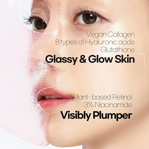 Deep Collagen Overnight Mask for Glass Skin, Hydrating Mask, Dewy Plump, Firming, Pore minimizer for face, Wrinkle Care, Moisturizer Korean Skin Care 4ea