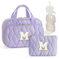 YOOLIFE Travel Toiletry Bag for Women - Hanging Toiletry Bag Makeup Bag, Portable Toiletries Cosmetic Bag, Airplane Travel Essentials Purple - M