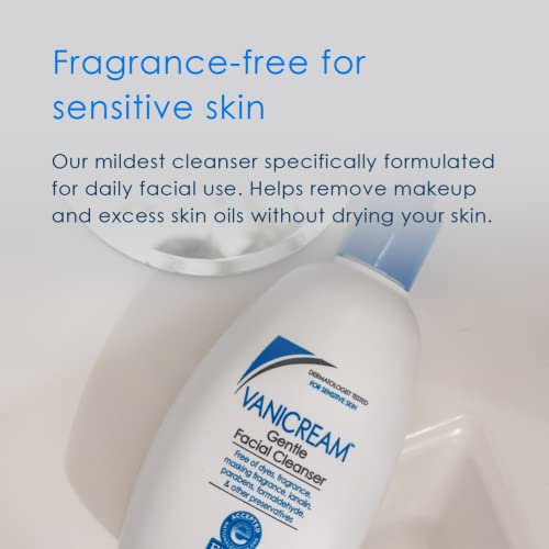 Vanicream Gentle Facial Cleanser 8 oz & Efferdent Retainer Cleaning Tablets, Denture Cleanser 126 Tablets Bundle