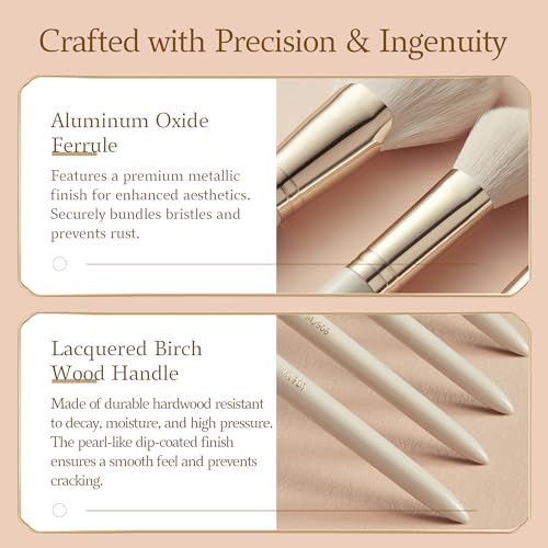 Bisque Series Small Shader Brush for Detailed Eyeshadow Application Painted Birch Handle with Soft Nylon Bristles MJ911
