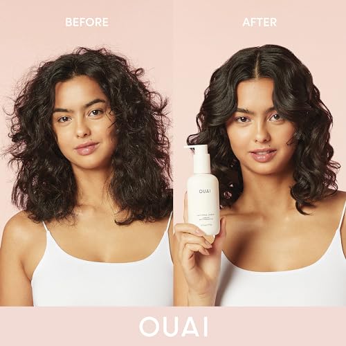 OUAI Anti Frizz Cream Travel Duo - Moisturizing Hair Cream with Frizz Control & Heat Protection - Provides Lasting Hydration with Jackfruit & Beetroot - Paraben & Sulfate Free (2 Count, 6 Oz/ 3 Oz)