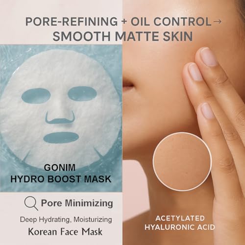 GONIM Face Mask Korean Skin Care with Hyaluronic Acid Serum, Vitamin C, Collagen Activation-Hydrating Face Masks Skincare, Anti Aging & Moisturizing Sheet Mask for All Skin Korean Face Mask 30mlx20pcs