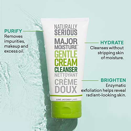 Naturally Serious | Major Moisture Gentle Cream Cleanser, Hydrating Cleanser with Coconut Oil, Makeup-Removing Cleanser, Vegetarian Skincare, Cruelty-Free Skincare